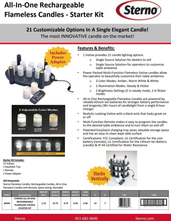All-In-One-Rechargable Flameless Candles -Starter Kit