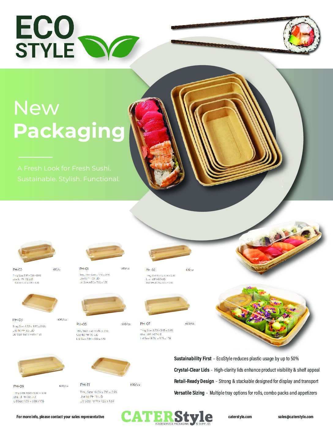 EcoStyle Sushi Trays