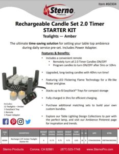 Rechargeable Candle Set 2.0 Timer Starter Kit